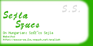 sejla szucs business card
